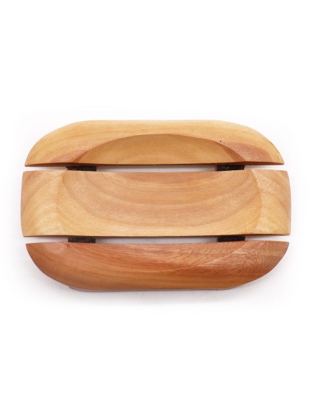 Porte-savon classique en acajou – Angle ovale