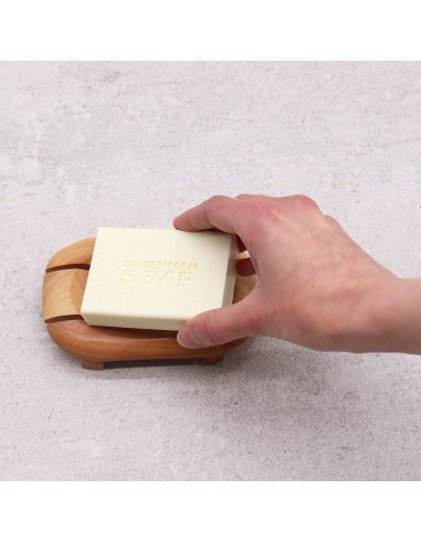 Porte-savon classique en acajou – Angle ovale