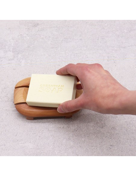 Porte-savon classique en acajou – Angle ovale