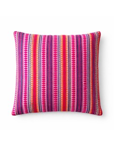 Housse de coussin classique - Rayures néon 45×45 cm