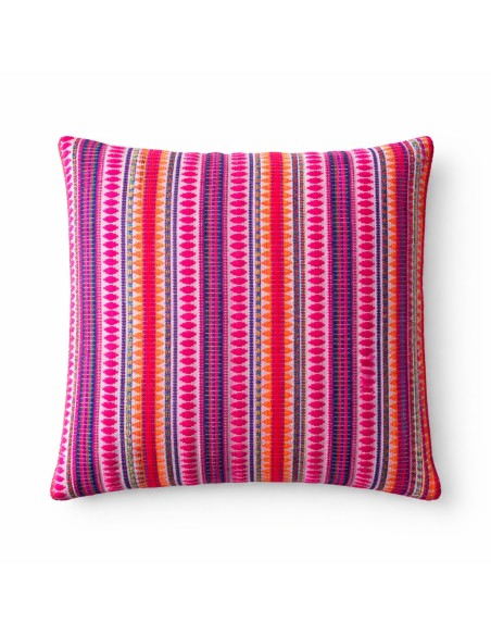 Housse de coussin classique - Rayures néon 45×45 cm
