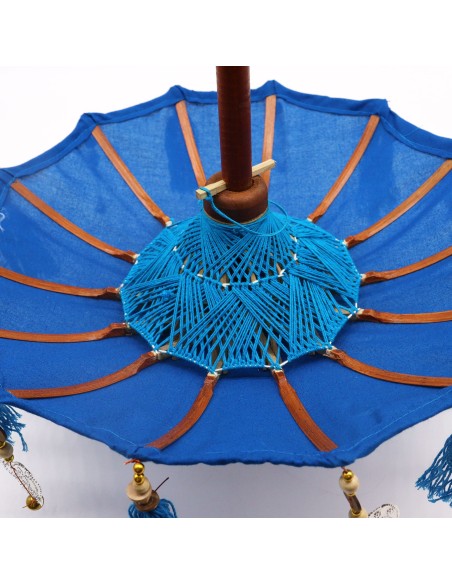 Parasol décoratif Bali - Coton - Turquoise 40 cm