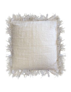 Housse de coussin lin 60×60 cm avec franges