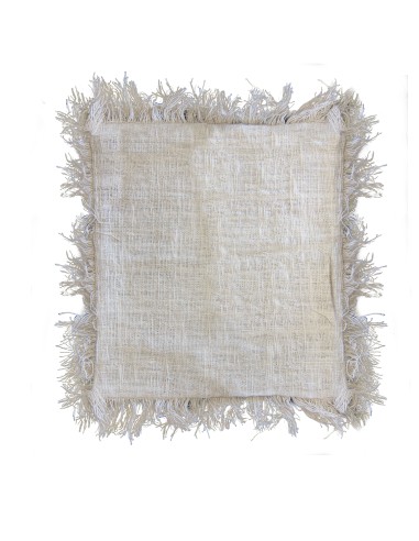 Housse de coussin lin 60×60 cm avec franges