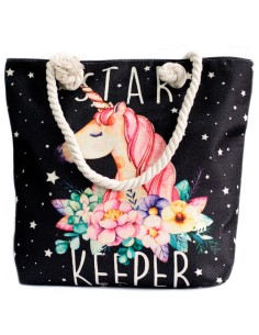 Sac shopper à anses en corde – Licorne
