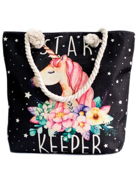 Sac shopper à anses en corde – Licorne