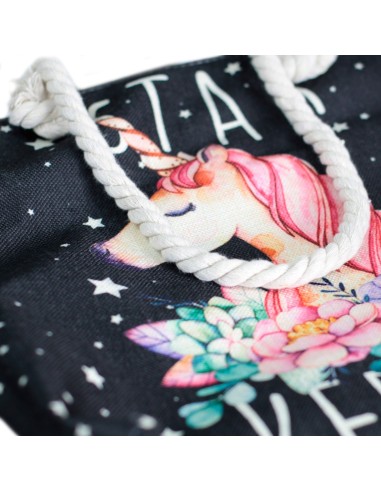 Sac shopper à anses en corde – Licorne