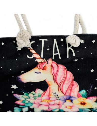 Sac shopper à anses en corde – Licorne