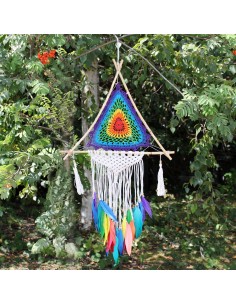 Attrape-rêves Bali - Grande pyramide multi 90×46 cm