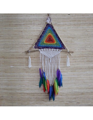Attrape-rêves Bali - Grande pyramide multi 90×46 cm