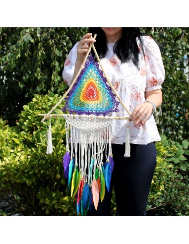 Attrape-rêves Bali - Grande pyramide multi 90×46 cm