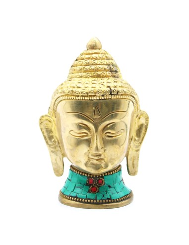 Statue Buda en laiton - Grande tête 11,5 cm
