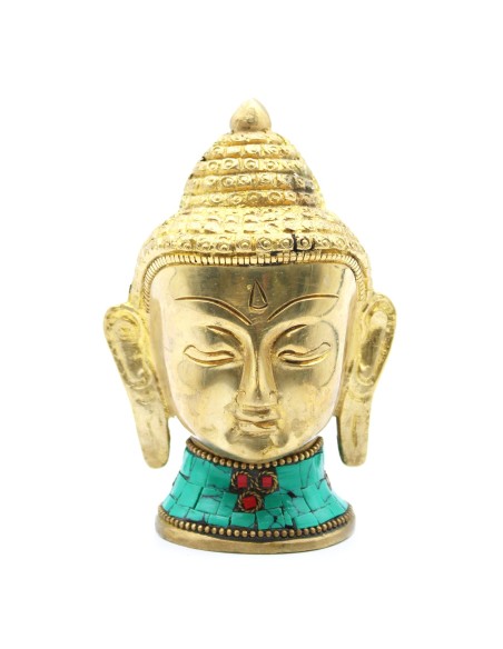 Statue Buda en laiton - Grande tête 11,5 cm