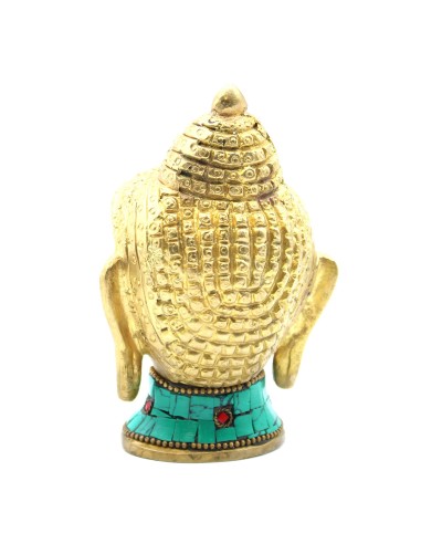 Statue Buda en laiton - Grande tête 11,5 cm