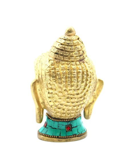 Statue Buda en laiton - Grande tête 11,5 cm