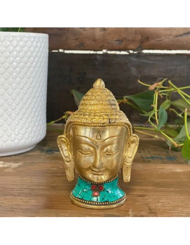 Statue Buda en laiton - Grande tête 11,5 cm