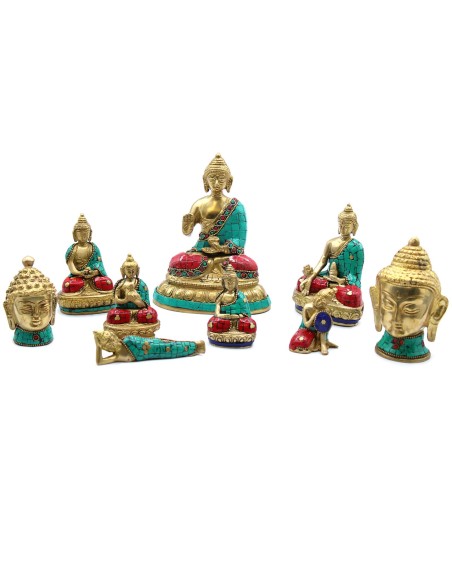 Statue Buda en laiton - Grande tête 11,5 cm