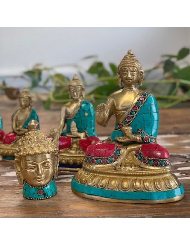 Statue Buda en laiton - Grande tête 11,5 cm