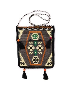 Sac bandoulière de festival Kilim – Gris clair