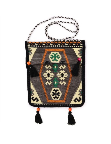 Sac bandoulière de festival Kilim – Gris clair