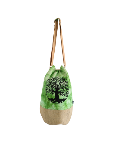 Sac à dos 100?% naturel – Vert lavé, Arbre de Vie