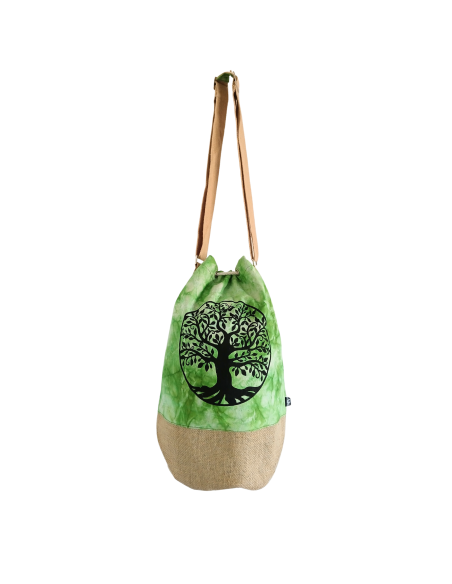Sac à dos 100?% naturel – Vert lavé, Arbre de Vie