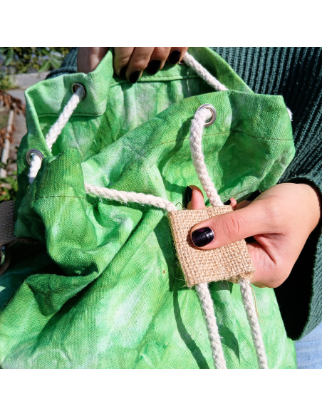 Sac à dos 100?% naturel – Vert lavé, Arbre de Vie