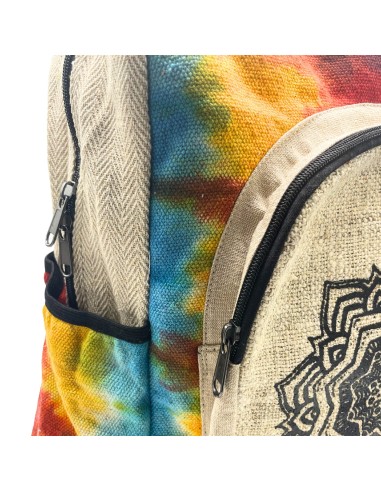 Grand sac à dos en chanvre tie?dye – Mandala