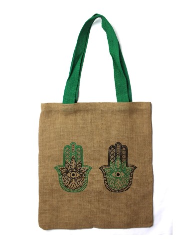 Grand sac en jute – Motifs assortis
