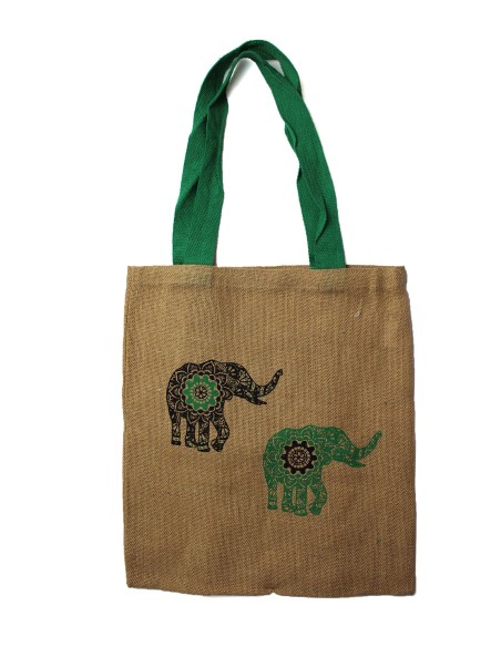Grand sac en jute – Motifs assortis
