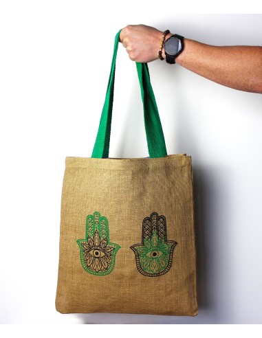Grand sac en jute – Motifs assortis