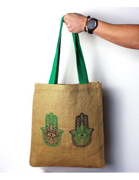 Grand sac en jute – Motifs assortis