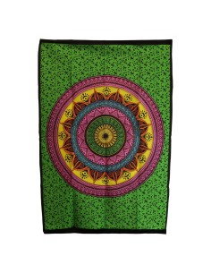 Tapisserie murale coton - Mandala vibrant 70×110 cm