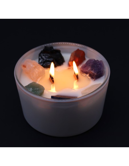 Bougie cristal chakra – Siete chakras