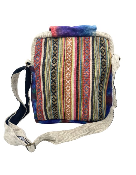 Sac bandoulière en chanvre teinté – Double zip & rabat