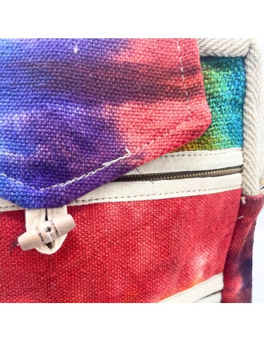 Sac bandoulière en chanvre teinté – Double zip & rabat