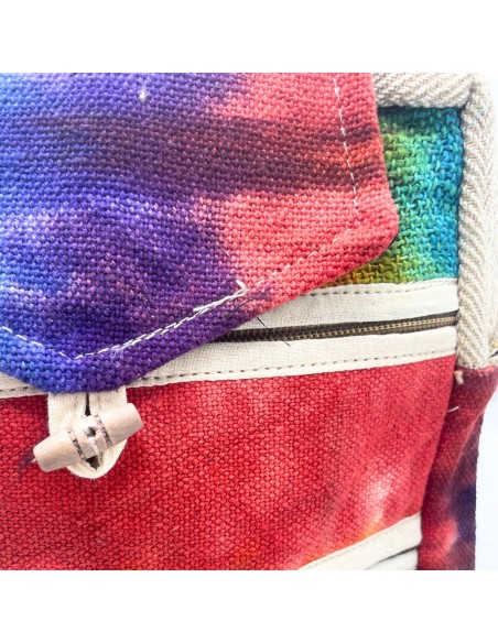 Sac bandoulière en chanvre teinté – Double zip & rabat