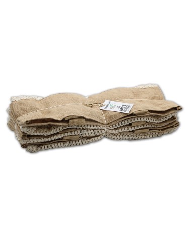 Grand sac filet en jute & coton – Rose doux