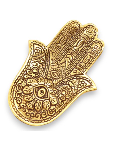 Petit porte?encens Hamsa – Aluminium doré