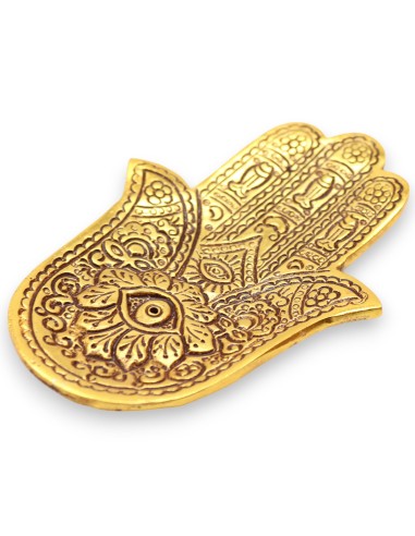 Petit porte?encens Hamsa – Aluminium doré