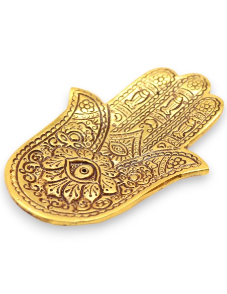 Petit porte?encens Hamsa – Aluminium doré