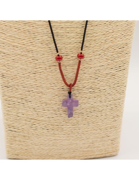 Collier améthyste – Croix spirituelle