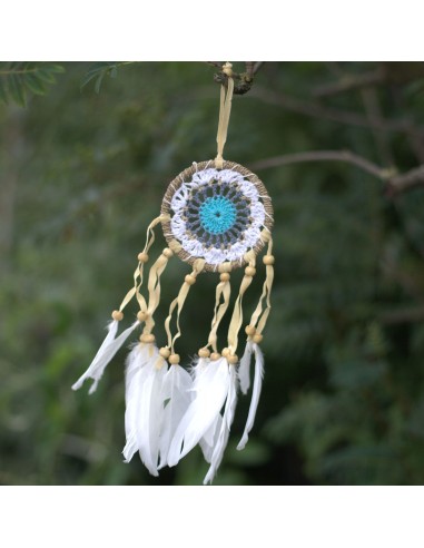 Petit Attrape-rêves macramé - Bleu 9 cm (couleurs assorties)