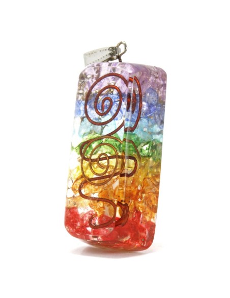 Pendentif en orgonite Arc-en-ciel – Équilibre énergétique