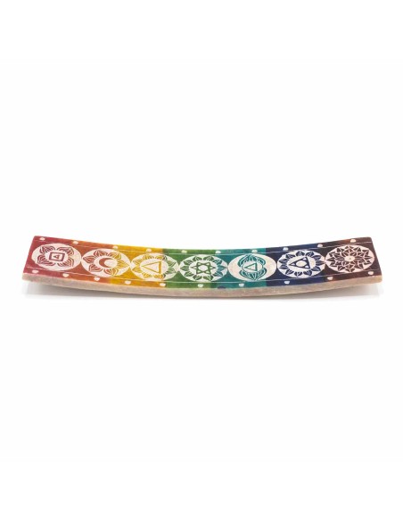 Porte?encens en stéatite – Sept chakras long
