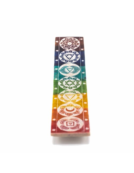 Porte?encens en stéatite – Sept chakras long