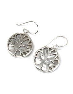 Boucles d’oreilles Arbre de Vie en argent – Nacre