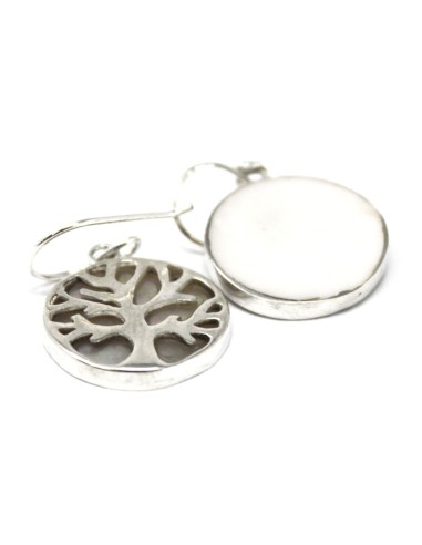 Boucles d’oreilles Arbre de Vie en argent – Nacre
