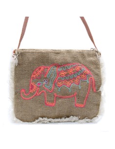 Sac à franges – Broderie éléphant