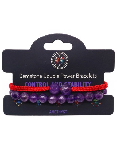 Bracelet double énergie en améthyste